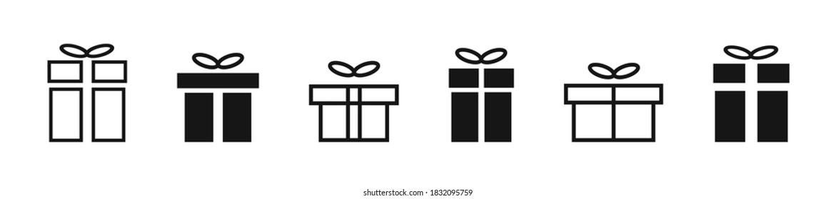Set of gift box. Vector surprise boxes on white background.
