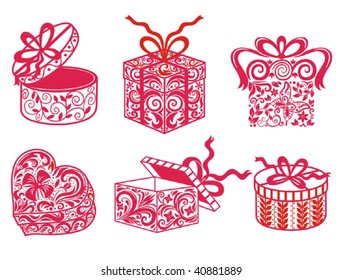 Set of gift boxes.