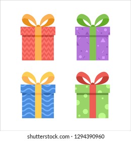 
Cajas de regalo de iconos planos.