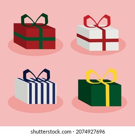 set of gift boxes celebration