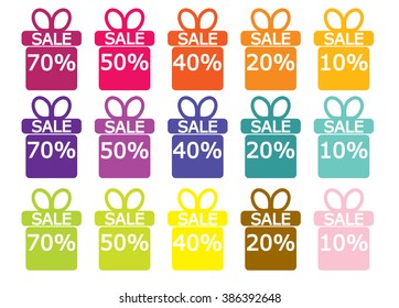 Set of gift boxes discounts vector image or holiday discounts vector image