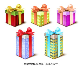 Set of gift boxes, EPS 10 contains transparency