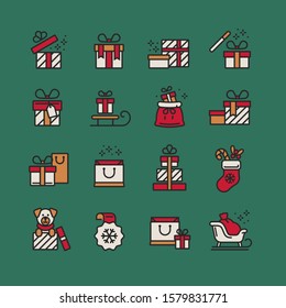 Set of gift boxes icon