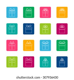 Set of gift boxes icons