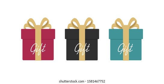Set of gift boxes as label tags, fashionable illustration for shopping stickers, premium advertising design element
