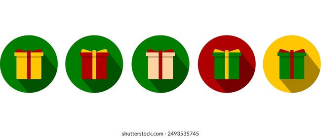 A set of gift boxes simple vector illustration on white background. Gift box pack. festive holiday christmas,happy new years,mother day,wedding celebration,birth day shopping luxury present. m