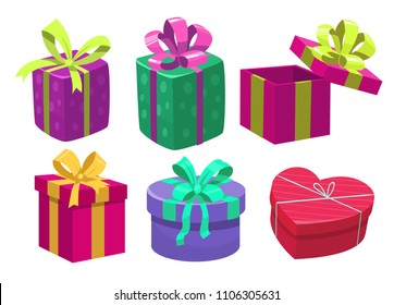 Set of gift boxes. Vector