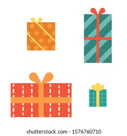 Set of gift boxes. Vector illustration on a white background.