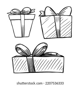 Set of gift boxes vector illustration isolated on white background