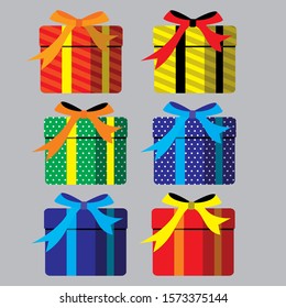 Set Gift boxs vector illustration 