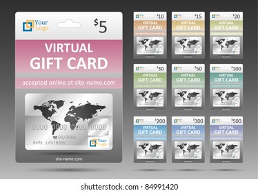 Set of gift cards