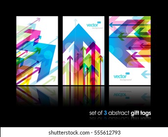 Set of gift cards with arrows.