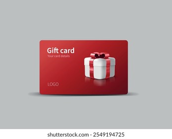 Set of gift cards with a gift box. Loyalty program, bonus card for marketing promotion for holidays, birthdays.