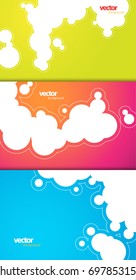 Set of gift cards with bubbles signs.