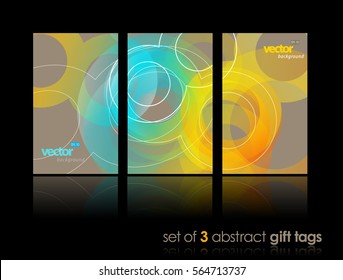 Set of gift cards with circles.