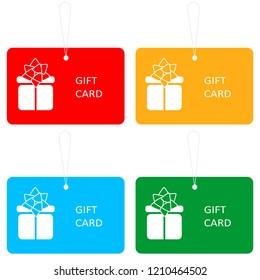 Set of gift cards or discount coupons. 
Flat vector illustration.