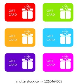 Set of gift cards or discount coupons. 
Flat vector illustration.