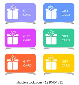 Set of gift cards or discount coupons. 
Flat vector illustration.