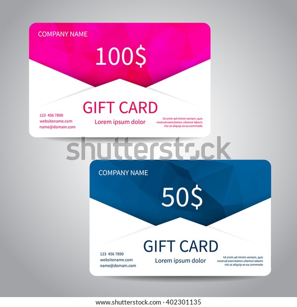 Set Gift Cards Discount Cards Templates Stock Vector Royalty Free 402301135