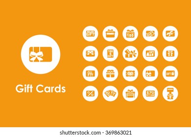 Set of gift cards simple icons