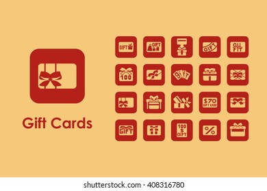 Set of gift cards simple icons