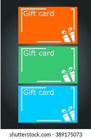 Set of gift cards (vouchers) for web and print, shop. There is a place for the text (copy space)