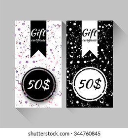 Set of gift certificate covers design. Stock vector.