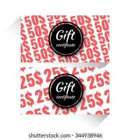 Set of gift certificate covers design. Stock vector.