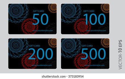 A set of gift (discount) cards 