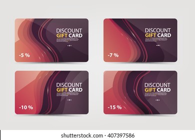 A set of gift and discount cards,banner templete with colorful abstract line backgrounds. Vector illustration. 