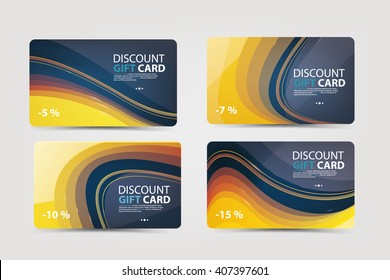 A set of gift and discount cards,banner templete with colorful abstract line backgrounds. Vector illustration. 