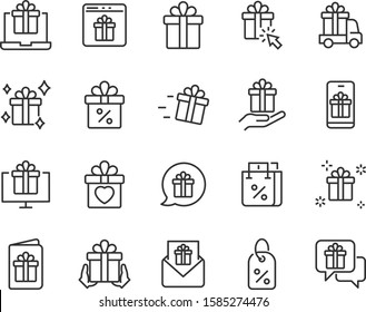 set of gift icons, birthday gift, present, gift box