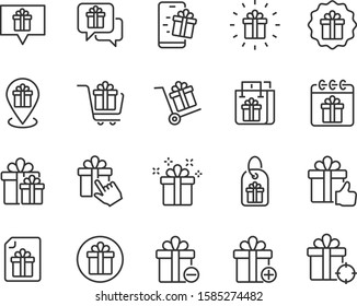 set of gift icons, birthday gift, present, gift box