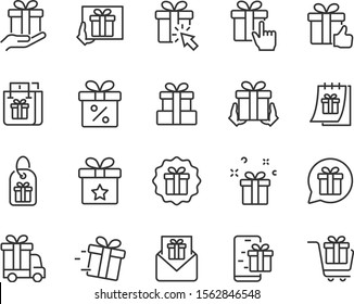 conjunto de iconos de regalo, caja de regalo, regalo especial, presente