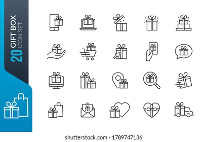 Set of gift icons, gift box, special gift, present 