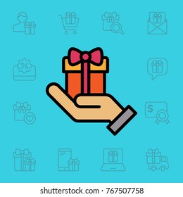 Set of gift icons. Vector illustration