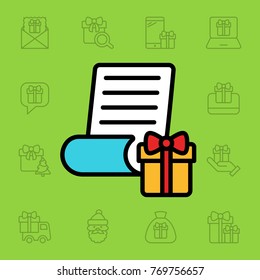 Set of Gift Icons. Vector illustration
