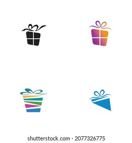 Satz des Gift-Logo Simbol Desain Template Vektor