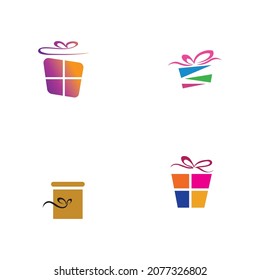 Satz des Gift-Logo Simbol Desain Template Vektor