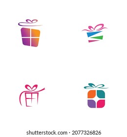 Satz des Gift-Logo Simbol Desain Template Vektor