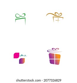 Satz des Gift-Logo Simbol Desain Template Vektor