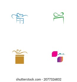 set of Gift Logo Simbol Desain Template Vektor