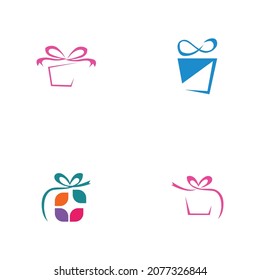 Satz des Gift-Logo Simbol Desain Template Vektor