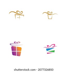 Satz des Gift-Logo Simbol Desain Template Vektor