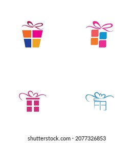 Satz des Gift-Logo Simbol Desain Template Vektor