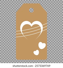 Set of gift or price tags shapes with hearts and love. Realistic Cardboard label,tags,shopping gift card with string collection. Vector templates for cutting. Valentine's Day tag stencils.