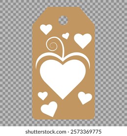 Set of gift or price tags shapes with hearts and love. Realistic Cardboard label,tags,shopping gift card with string collection. Vector templates for cutting. Valentine's Day tag stencils.