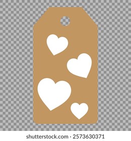 Set of gift or price tags shapes with hearts and love. Realistic Cardboard label,tags,shopping gift card with string collection. Vector templates for cutting. Valentine's Day tag stencils.