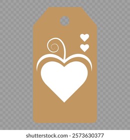 Set of gift or price tags shapes with hearts and love. Realistic Cardboard label,tags,shopping gift card with string collection. Vector templates for cutting. Valentine's Day tag stencils.