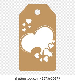 Set of gift or price tags shapes with hearts and love. Realistic Cardboard label,tags,shopping gift card with string collection. Vector templates for cutting. Valentine's Day tag stencils.